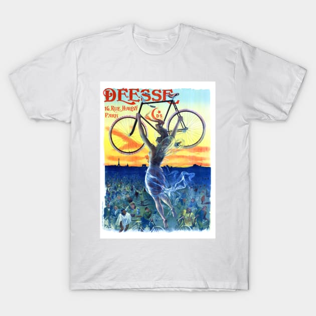 Vintage Travel Poster France Deesse Bicycles T-Shirt by vintagetreasure